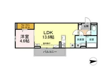 D-ROOM伊勢1丁目(1LDK/3階)の間取り写真