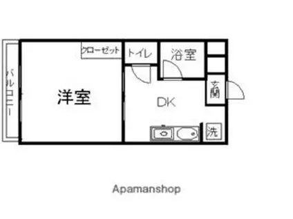 JR東海道本線 富士駅 バス乗車時間：40分 木の宮バス停で下車 徒歩5分 3階建 築25年(1DK/3階)の間取り写真