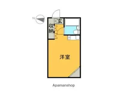クロス永田北町(ワンルーム/2階)の間取り写真