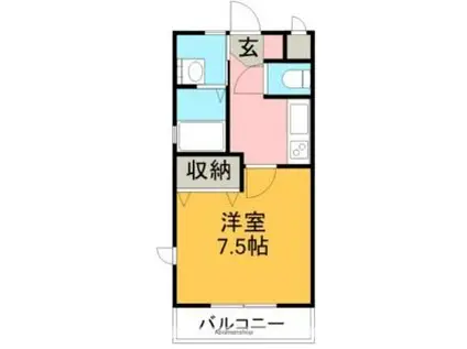 ラフィネ東海通(1K/2階)の間取り写真