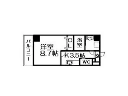 PRESTAGE名駅(1K/8階)の間取り写真