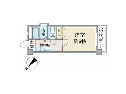 大丸マンション(1DK/2階)の間取り写真