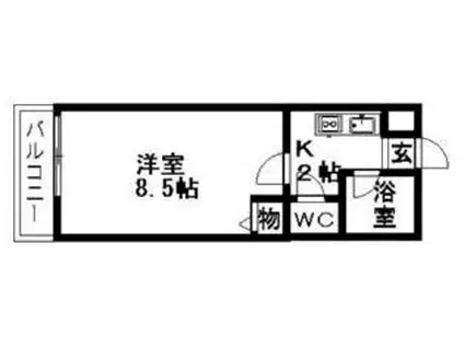 清和コモンズ(1K/1階)の間取り写真