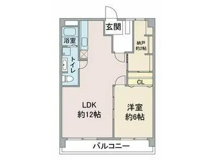 スカイル白川(1LDK/4階)の間取り写真