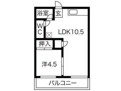 グリーンハイツゆり(2DK/1階)の間取り写真