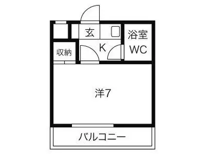 山富第3マンション(1K/2階)の間取り写真