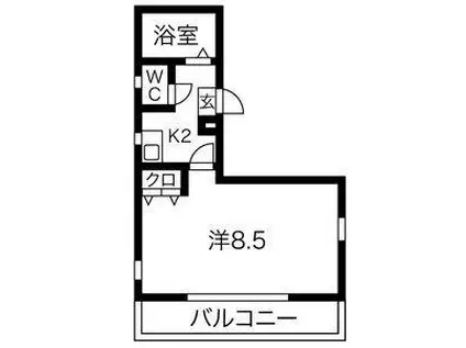 ベルクレスト八事(1K/3階)の間取り写真