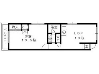 メゾン一社(1LDK/2階)の間取り写真