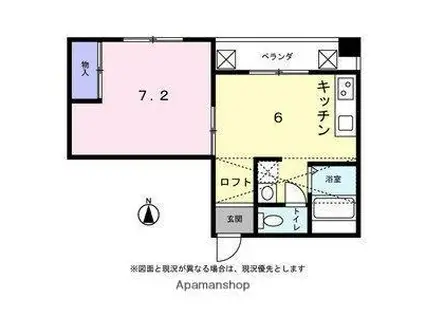 HYマンション(1K/6階)の間取り写真