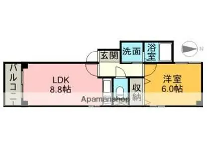 サントル大宝(1LDK/4階)の間取り写真