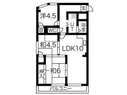 スカイメゾン(3LDK/6階)の間取り写真