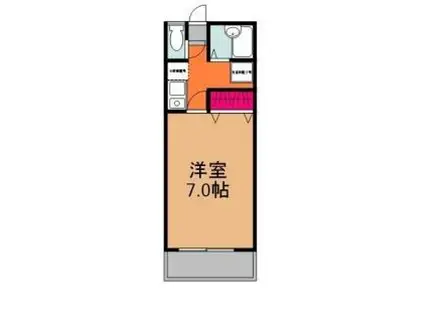 牛川南台(1K/1階)の間取り写真