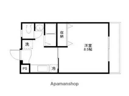 近江鉄道近江本線 水口城南駅 徒歩14分 2階建 築19年(1K/1階)の間取り写真