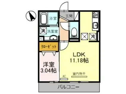 JR東海道・山陽本線 南彦根駅 徒歩16分 3階建 築4年(1LDK/3階)の間取り写真