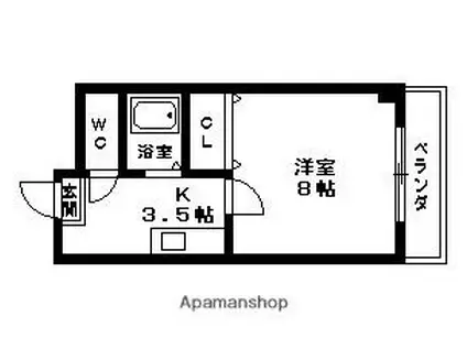 メゾンYOU&I(1K/4階)の間取り写真