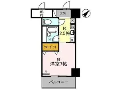JR東海道・山陽本線 南彦根駅 徒歩11分 6階建 築27年(1K/1階)の間取り写真