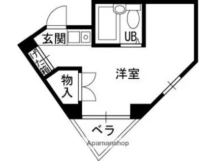 京阪本線 守口市駅 徒歩4分 5階建 築32年(ワンルーム/2階)の間取り写真