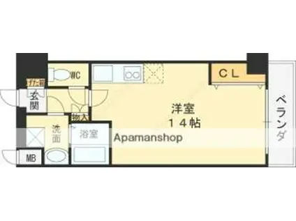 京阪本線 御殿山駅 徒歩6分 6階建 築10年(ワンルーム/5階)の間取り写真