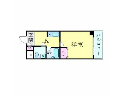 JR東海道・山陽本線 高槻駅 徒歩4分 5階建 築28年(1K/5階)の間取り写真