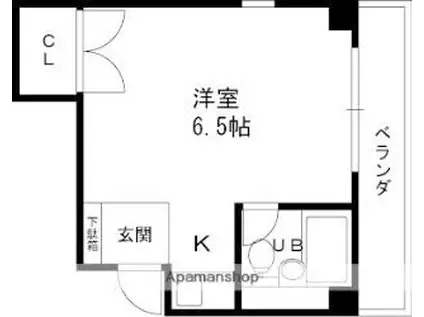 マンションIMURA50(ワンルーム/4階)の間取り写真