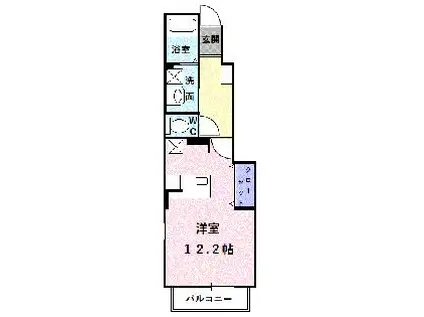 クレメント・ユニティ(ワンルーム/1階)の間取り写真