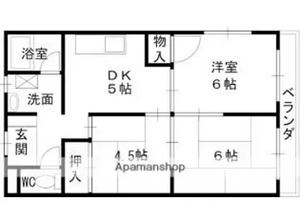 梶村マンション(3DK/2階)の間取り写真