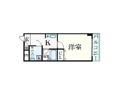 JR東海道・山陽本線 高槻駅 徒歩2分 5階建 築28年(1K/5階)の間取り写真