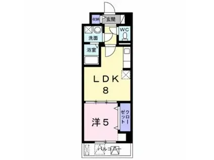 グランコート・エルクラージュ(1LDK/5階)の間取り写真