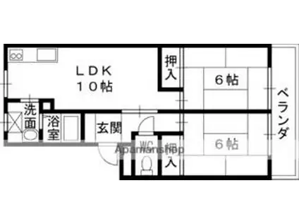 樋口マンション(2DK/2階)の間取り写真
