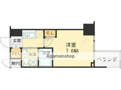 HS梅田イースト(1K/10階)の間取り写真