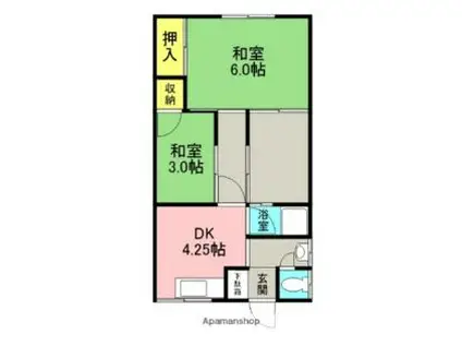 京阪本線 寝屋川市駅 徒歩23分 1階建 築60年(2DK)の間取り写真