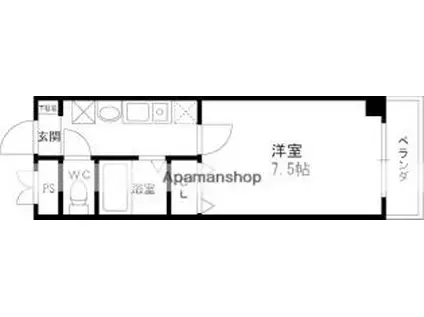新梅田 プライム(1K/8階)の間取り写真