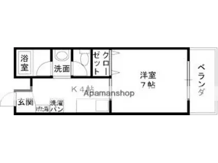 ドムスOGAWA(ワンルーム/3階)の間取り写真
