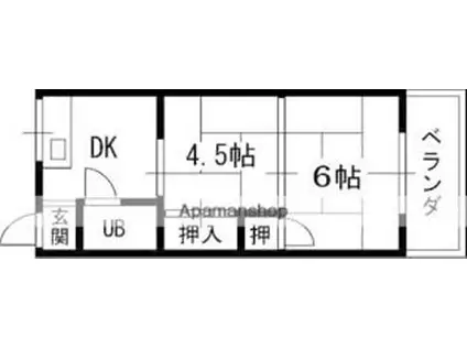 平尾マンション(2DK/2階)の間取り写真