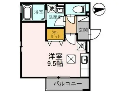 阪急箕面線 牧落駅 徒歩5分 2階建 築18年(ワンルーム/1階)の間取り写真