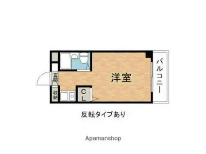 レディースマンション ハイツ西本(ワンルーム/2階)の間取り写真