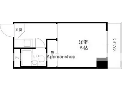 八千代ハイツ(ワンルーム/4階)の間取り写真