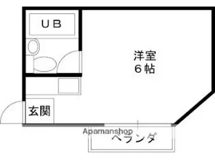 近鉄大阪線 長瀬駅 徒歩2分 3階建 築35年(ワンルーム/2階)の間取り写真