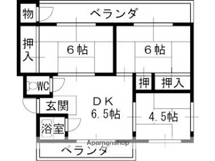 第三西宮マンション(3DK/4階)の間取り写真