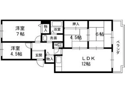 ネオハイツ西宮(4LDK/3階)の間取り写真