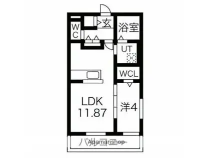 フォンターナ飾磨(1LDK/2階)の間取り写真