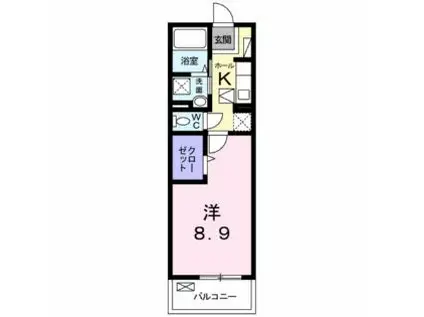 JR和歌山線 岩出駅 バス乗車時間：20分 中黒団地バス停で下車 徒歩2分 3階建 築13年(1K/1階)の間取り写真