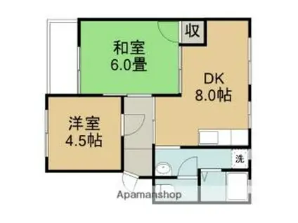 前川マンション(2DK/1階)の間取り写真