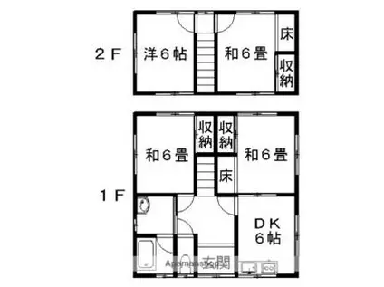 JR山陰本線 鳥取駅 徒歩28分 2階建 築32年(4DK)の間取り写真