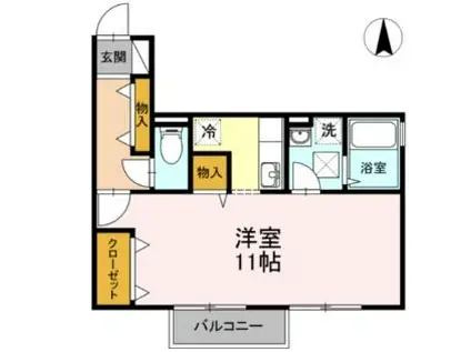 第5関ニューバリヤ(ワンルーム/2階)の間取り写真