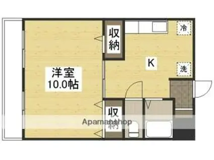 JR赤穂線 大富駅 徒歩68分 2階建 築28年(1K/1階)の間取り写真