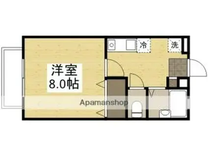 JR山陽本線 北長瀬駅 徒歩19分 2階建 築26年(1K/2階)の間取り写真