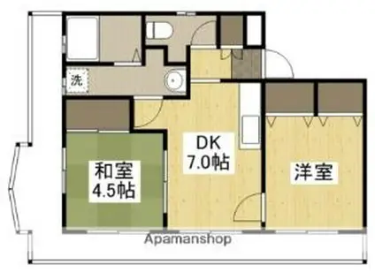 吉井マンション(2DK/3階)の間取り写真
