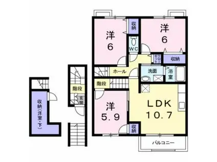 ヌーベル(3LDK/2階)の間取り写真