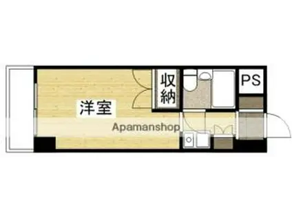 岡山電気軌道清輝橋線 大雲寺前駅 徒歩14分 5階建 築36年(ワンルーム/5階)の間取り写真